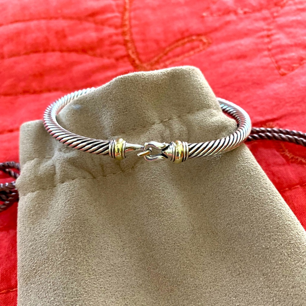 David Yurman size small 3 mm bracelet. 14K accents